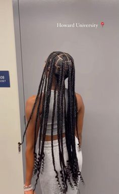 Large Extra Long Knotless Braids, Large Waist Length Knotless Braids, Basic Braids For Black Hair, 8 Knotless Braids, 1 Pack Of Braiding Hair Hairstyles, Jumbo Knotless Braids With Curly Ends, Medium Large Braids, Large Long Knotless Braids