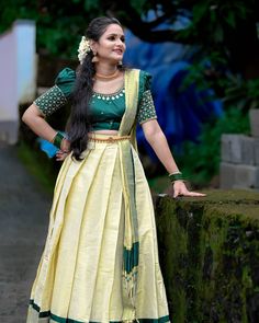 Set Pattupavada For Women, Dhavani Set New Model Kerala, Half Saree Kerala Style, Pattupavada Designs, Dhavani Set New Model, Kerala Pattupavada For Women, Pattupavada Blouse Designs, Pattupavada For Women, Kerala Dhavani