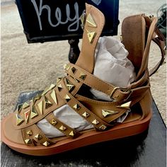 Go Gladiator Sandal With Strap, Gold Jewelry, Comfortable Fit True To Size Orange Sandals, Gladiator Shoes, Crystal Sandals, Square Toe Sandals, Chanel Sandals, Leather Heels Sandals, Leather Slide Sandals, Espadrille Sandals, Slingback Sandal