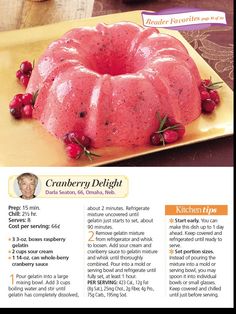 the recipe for cranberry delight bundt cake is shown in an article about how to make it