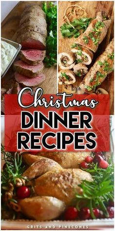 christmas dinner recipes with text overlay