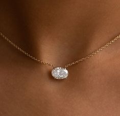 2.01 ct. Oval Diamond Necklace – Harold Stevens Oval Basket, Moissanite Pendant, 14k Yellow Gold Necklace, Oval Necklace, Minimal Necklace, Gold Link Chain, Moissanite Necklace, Diamond Solitaire Necklace, Colorless Diamond