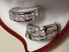 Hi buyers You are buying a Sterling Silver His & Hers Wedding Band Ring Set (Size 10), it's never been worn. Lot's of couples are buying silver wedding band sets, the raise of gold is costing you a pretty penny. The truth is that it dont matter what ring you get for each other, it's all about the love you have for each other. Please follow me, I will add more listings every week...Thanks Wedding Couple Rings With Vs Clarity And Round Cut, Silver Couple Rings With Vs Clarity For Anniversary, Silver Princess Cut Bridal Sets For Anniversary, Silver Bridal Sets For Anniversary In Fine Jewelry Style, Silver Bridal Sets For Anniversary, White Gold Wedding Bands With Vs Clarity, Silver Bridal Sets With Princess Cut For Gifts, Silver Hallmarked Couple Rings For Wedding, Silver Wedding Bands Channel Set