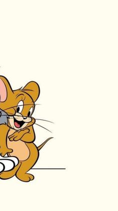 a cartoon mouse talking on a cell phone