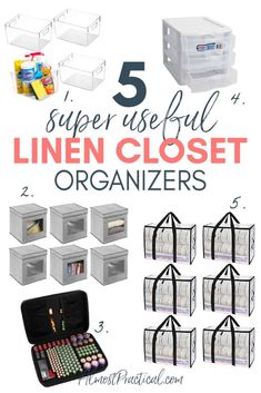 the 5 super useful linen closet organizers are great for organizing and storing clothes, books or other items