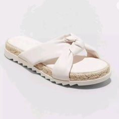 New With Tags Knot Sandals, Tan Platform Sandals, White Platform Sandals, White Wedge Sandals, Leopard Print Sandals, Heeled Mules Sandals, Wedge Espadrilles, Flatform Sandals, Platform Espadrilles