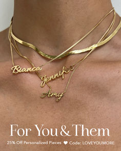 For you and For them! Fine personalized jewelry with a sentimental touch. The best-selling betty nameplate necklace is available in 14K gold and gold vermeil. 25% off through APril 21st 2023! Shop Now #mothersday #mothersdaygift #momjewelry #momgift #Nameplatenecklace #Mothersdaysale #jewelrysale Cursive Lettering, Nameplate Necklace, Mom Jewelry, Mothersday Gifts, How To Look Classy, Gold Plated Silver, Name Plate, Name Necklace, Pure Silver