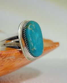 Teal blue green turquoise ring. Royston turquoise on sterling silver band. Handmade silver jewelry. Size: 5.5. Band: Sterling Silver. Stone: Royston Turquoise. 1980's rough turquoise stock. Handcrafted by Boone silversmith. Hallmarked: MSBOONE. Royston is a region rather than a name of specific turquoise. There were many turquoise mines in this Nevada area of the years. They produced turquoise from blue to green, pure turquoise  to spider webbed matrix. Royston is a well know name in the  turquoise world. Sterling Silver Multi-stone Turquoise Ring, Elegant Multi-stone Turquoise Ring In Sterling Silver, Adjustable Multi-stone Turquoise Ring In Silver, One-of-a-kind Silver Turquoise Ring In Sterling Silver, Unique Nickel-free Sterling Silver Turquoise Ring, Southwest Jewelry, Royston Turquoise, Silver Jewelry Handmade, Genuine Turquoise