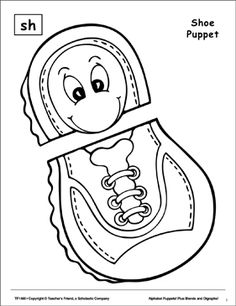 the shoe puppet worksheet for children to learn how to read and draw it