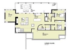 the floor plan for a house with two levels and an attached living room, dining area and