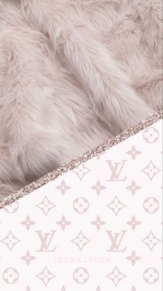 an image of a white fur with pink letters on it