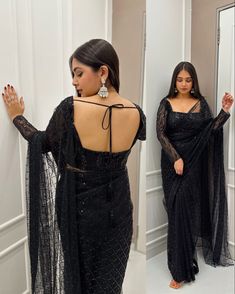 Wanna Recreate, Asian Style Dress, Ethnic Dresses, Best Friend Wedding, Black Saree, Stylish Sarees, Ethnic Dress, Stylish Dress Designs, Wedding Outfits