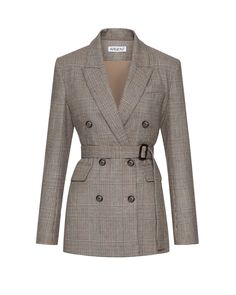 argent belted double breasted blazer plaid houndstooth brown Double Breasted Jacket, Breasted Blazer, Double Breasted Blazer, Wool Plaid, Thom Browne, Blazer Coat, Sweater Skirt, Blazers For Women, Jeans Dress