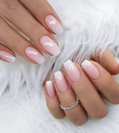 31 Trending Wedding Nails - Ak Pal Kitchen Ombre Wedding Nails Brides, Wedding Gel Nails, Ombre Nail Design, Nexgen Nails, Bridal Nails Designs, Natural Gel Nails, Acrylic Ideas, Ombre Nail Designs, Short Acrylic