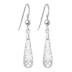 Sterling Silver Filigree Teardrop Earrings Filigree Pattern, Delicate Beauty, Outfit Shop, Filigree Earrings, Earrings Metal, Earrings Elegant, Sterling Silver Filigree, Beautiful Style, Stunning Earrings