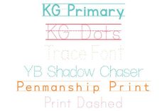 some type of font that is in different colors