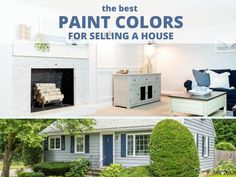 the best paint colors for selling a house with pictures of different rooms and furniture in it