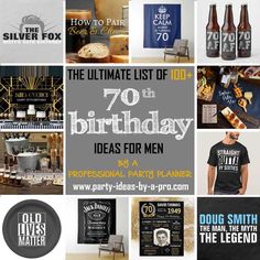 the ultimate list of 70th birthday ideas for men from professionals party planner to pro chef