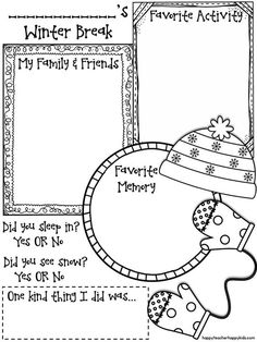 the winter break activity is shown in this printable packet for students to practice their writing skills