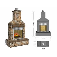 an image of a stone fireplace with the top and bottom section showing it's chimney