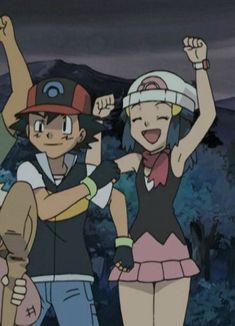 PearlShipping, Ash and Dawn pokemon, Ash x Dawn, SatoHika Pokemon Ash X Dawn, Dawn Pokemon, Ash And Dawn, Pokemon Characters, The Past, Mario Characters