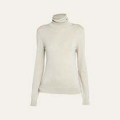 Loro Piana "Dolce Vita" knit turtleneck in cashmere  Foldover neckline Long sleeves Ribbed trim  Hip length Fitted Pullover style Cashmere Dry clean Made in Italy Elegant Beige Turtleneck For Winter, Elegant Beige Winter Turtleneck, Elegant Solid High-neck Turtleneck, Elegant Solid Color Funnel Neck Sweater, Elegant Cashmere Sweater With Funnel Neck, Elegant Cream Cashmere Sweater, Elegant Ribbed Collar Turtleneck For Winter, Elegant Ribbed Turtleneck For Winter, Elegant Winter Turtleneck With Ribbed Collar