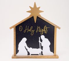 a nativity scene with the birth of jesus and baby jesus in a manger