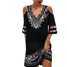 Size L New With Tag Women's A Line Dresses, Ethnic Dress, Vestidos Vintage, Super Cute Dresses, Short Mini Dress, Boho Casual, Sierra Leone, Types Of Dresses, Floral Print Dress