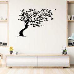 a wall decal with a tree on it