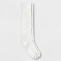 These Women's Knee High Socks from Xhilaration perfectly fit around your legs to highlight your form. You can pair this with a pair of denim shorts or knee-length skirts to complete your look. Color: White. Gender: female. Age Group: adult. Pattern: Solid. Material: Recycled Polyester. Fitted Solid Color Knee-high Socks, Spring Knee-high Tights, Fitted Casual Mid-calf Stockings, Casual Fitted Mid-calf Stockings, White Knee-high Stockings For Fall, Casual Thigh High Socks For Spring, Casual Fitted Knee-high Socks, Trendy Elastic Knee-high Socks, Spring Cotton Stretch Hosiery