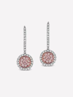 Argyle Pink Diamond Double Halo Earring and Necklace worn by fashion model Argyle Pink Diamonds, Argyle Diamonds, Diamond Mines, Double Halo, Diamond Drops, Fancy Color Diamonds, Drop Earring, Diamond Drop Earrings, Exquisite Jewelry