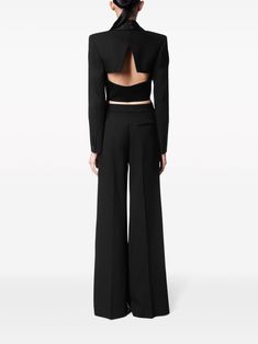 Tailored Long Sleeve Evening Pantsuit, Luxury Long Sleeve Fall Pantsuit, Luxury Long Sleeve Pantsuit For Fall, Evening Tuxedo Style Long Sleeve Pantsuit, Fitted Cropped Pantsuit For Formal Events, Fitted Cropped Pantsuit For Office, Elegant Long Sleeve Cropped Jacket For Night Out, Tailored Cropped Jacket For Night Out, Structured Evening Pantsuit For Fall