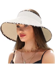 PRICES MAY VARY. Women's beach hats are hand-woven with high-quality 100% paper,good ventilation effect,wear-resistant and durable,even if exposed to the sun for a long time,it will not fade easily. Women's summer straw hat can be adjusted Size:22-22.8''.The cap circumference can be adjusted to a comfortable size according to your head.The empty top design will not mess up your hair. The roll-up straw hat is convenient carrying along,can be folded,and is not easy to deform.While ensuring breatha Lightweight Panama Hat For Sunbathing, White Coastal Straw Hat For Vacation, White Coastal Style Straw Hat For Vacation, Lightweight Coastal Straw Hat For Beach Season, White Coastal Style Hat For Vacation, White Coastal Beach Hat, Lightweight Straw Hat For Vacation Sunbathing, Lightweight Straw Hat For Sunbathing On Vacation, Lightweight Straw Hat For Beach Season