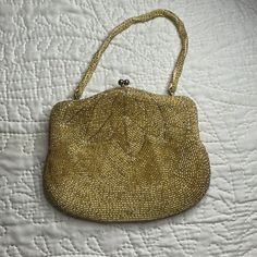 Excellent Condition, Vintage, Korean Gold Beaded Purse. Beaded Purses, Mini Bags, Gold Beads, Mini Bag, Bag Lady, Conditioner, Purse, Gold, Women Shopping