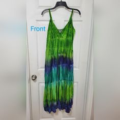 Brand: Venus Fashion Ltd Size: Medium Style: Tea-Length Dress Color: Tiedye Green & Blue Casual Hand-dyed Tie Dye Maxi Dress, Casual Hand-dyed Summer Maxi Dress, Casual Hand Dyed Festival Maxi Dress, Casual Hand Dyed Maxi Dress For Festivals, Casual Hand-dyed Maxi Dress For Festivals, Summer Cotton Tie Dye Maxi Dress, Summer Cotton Tie-dye Maxi Dress, Casual Tie Dye Maxi Dress For Festival, Spring Tie Dye Free Size Dresses