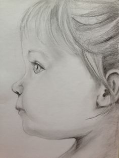 a pencil drawing of a child's face