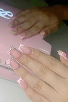 Pretty Pink Nails, Practice Nails, Future Nails, Spring Acrylic Nails, Her Nails, French Acrylic Nails