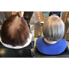 @judeelocks's client was ready to accept her salt and pepper hair and she delivered beautiful results! She foiled & freehand lightened her ends while trying not to alter her natural silver regrowth. After two applications, her hair lifted to a level 9. She toned with #KenraColor Rapid Toner SV.  She rough-dried her hair & sliced/weaved 10V/10SM. She then applied 8SM on the rest. #MetallicObsession Kenra Color, Pepper Hair, White Blonde Hair, Salt And Pepper Hair, Gray Hair Growing Out, Grey Hair Styles For Women, Transition To Gray Hair, Hair Solutions, Haircut And Color