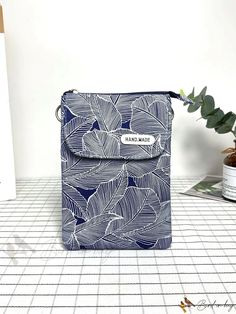 Bird in Bag - Cotton Canvas Bag with Flap and Zipper. Rectangular Phone Bag With Zipper For On-the-go, Casual Rectangular Pouch With Zipper Closure, Casual Rectangular Bag With Zipper Pouch, Trendy Blue Phone Bag With Zipper Closure, Blue Shoulder Phone Bag With Zipper, Casual Travel Phone Bag With Zipper Pouch, Travel Phone Bag With Zipper Closure, Casual Rectangular Phone Bag With Zipper Pocket, Blue Phone Bag With Zipper Closure