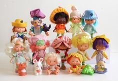 a group of dolls with the words which did you have?