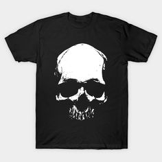 Image of a human skull in white -- Choose from our vast selection of Crewneck and V-Neck T-Shirts to match with your favorite design to make the perfect graphic T-Shirt. Pick your favorite: Classic, Boxy, Tri-Blend, V-Neck, or Premium. Customize your color! For men and women. White Punk T-shirt With Skull Print, White Skull Graphic Print T-shirt, White Skull Shaped Grunge T-shirt, White Grunge T-shirt With Skull Design, Horror Crew Neck T-shirt With Skull Print, Horror Skull Print Crew Neck T-shirt, Horror Style Skull Print Crew Neck T-shirt, White Skull Print T-shirt For Fans, Cotton Horror T-shirt With Skull Print