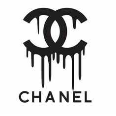 the chanel logo is dripping in black and white