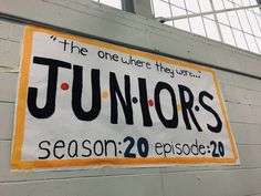 a sign that says the one where they were juniors season 20 episode 2