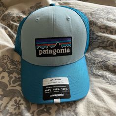 Patagonia Hat New With Tags. Fin Blue Patagonia Curved Brim Hats For Outdoor Activities, Lightweight Blue Hat For Outdoor Activities, Casual Light Blue Hat For Outdoor, Casual Light Blue Outdoor Hats, Patagonia Adjustable Cap, Patagonia Adjustable Flat Brim Hats, Patagonia Adjustable Snapback Hat, Patagonia Snapback Hat For Outdoor Activities, Blue Wide Brim Hat For Outdoor Activities