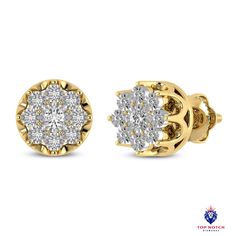 Special Flowers, Diamond Earring, 10k Gold, Flower Crown, Prong Setting, Natural Diamonds, Diamond Earrings, Diamonds, Crown