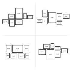 four different types of squares with the names and numbers on them