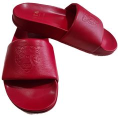 The Perfect Summer Style. Crafted From Premium Italian Tumbled Leather, The Solid Lita Slide Is The Definition Of Elevated Summer Style. The Red Italian Leather Is Gorgeous! New In Box Luxury Red Slip-on Sandals, Red Ballet Flats, Leopard Loafers, Black Suede Loafers, Women's Slip On Shoes, Wedge Loafers, Brown Loafers, Black Leather Flats, Clarks Women's