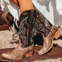 Freebird WOODLAND - Individually hand crafted from start to finish. Western Silhouette, Street Accessories, Handcrafted Boots, Low Heel Boots, Leather Western Boots, Western Women, The Wild West, Decorative Stitching, Most Wanted