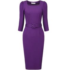 Hobemty Women's Vintage Square Neck Puff Sleeve Belted Pencil Dresses Dark Purple X-Large Elegant Slim Fit Bodycon Dress For Fall, Spring Bodycon Dress For Office, Classic Fitted Long Sleeve Bodycon Dress, Elegant Slim Fit Solid Bodycon Dress, Office Knee-length Bodycon Dress, Office-appropriate Knee-length Bodycon Dress, Solid Color Sheath Midi Dress For Office, Fitted Bodycon Dress For Spring, Elegant Fitted Purple Bodycon Dress