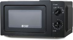 a black microwave oven with the door open